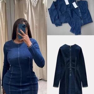 Elegant Denim Blue Dress